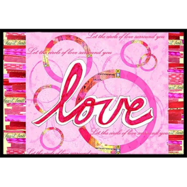 Carolines Treasures Carolines Treasures PJC1115MAT Love Is A Circle Valentines Day Indoor & Outdoor Mat; 18 x 27 in. PJC1115MAT - main